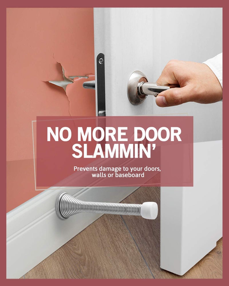 JD Jack N'Drill Jack N Drill 11-Pack Door Stopper 3 -inch Heavy Duty and Flexible Door Stop to Protect Walls and Door Stops for Bottom of Door Home or Office, Easy to Install and 100% Child and Pet-Friendly - Image 2